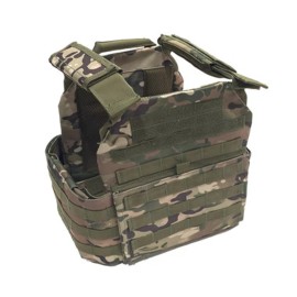 Battle Steel Plate Carrier w/Removable Cummerbund for 11x14 Plates - Multicam