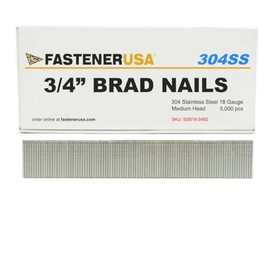 3/4" Brad Nails 18GA 304SS 5,000ct | SSB18-34B2