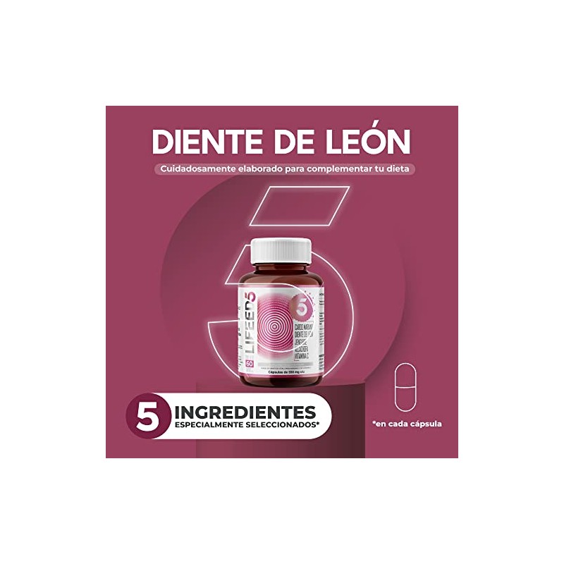 LIFEED5 Cardo Mariano Diente de León Cúrcuma| 60 cápsulas |