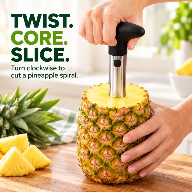 1PCS Stainless Steel Pineapple Slicer Peeler - Kitchen Fruit Tools