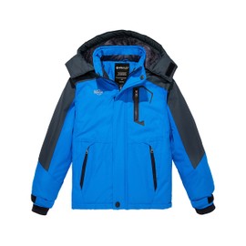 Wantdo Boys' Winter Outerwear Jackets & Coats Waterproof Ski Jackets with Hood Blue 14-16