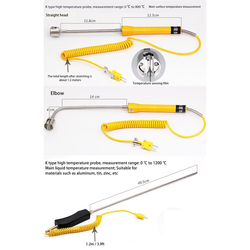 Thermometer High Accuracy Digital Display 4 Channel Portable Thermocouple Thermometer