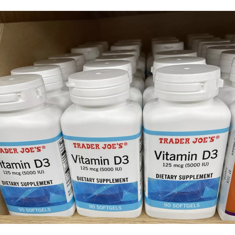 Trader Joe’s Vitamin D3 Dietary Supplement 5000 IU 90 Softgels