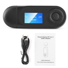 Bluetooth 5.0 Audio Adapter Wireless Transmitter Receiver with LCD for Car PC Wired Speaker 3.5mm