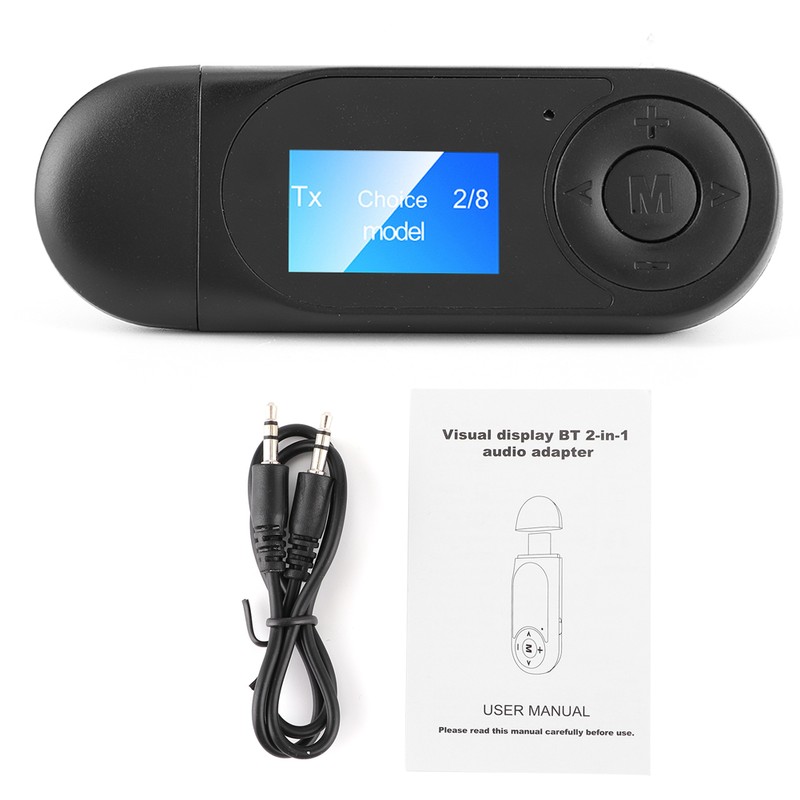 Bluetooth 5.0 Audio Adapter Wireless Transmitter Receiver with LCD for