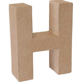 Cardboard Letter, 17.5 x 5.5 cm, Paper Part, Painting, Crafts, Decorating, Brown, Papier-Mâché (H)
