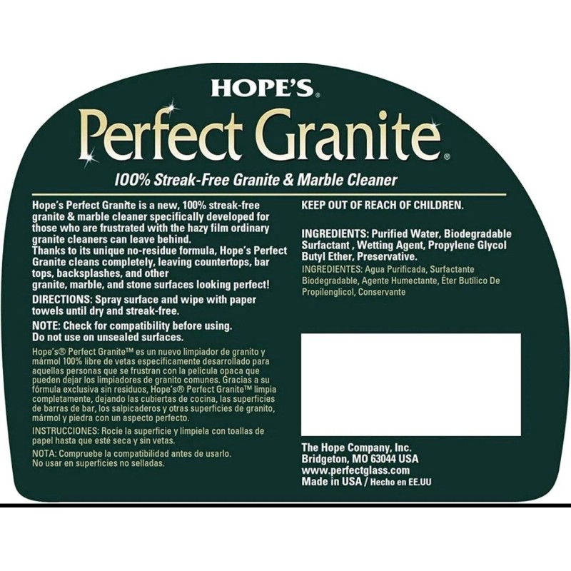 Hope’s 2x HOPE'S Perfect Granite & Marble Countertop Cleaner Stain