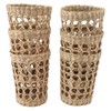 6 PCS Woven Cup Holders Anti Scald Hollow Straw Woven