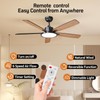TALOYA 52 Inch Black Ceiling Fans with Lights Led Remote