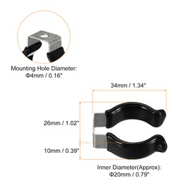 MECCANIXITY T8 U Clips Holder Bracket for LED Light Bulb Mounting Bracket Support Stainless Steel Fluorescent Tube Holder Pipe Clamps Spring Holder Tool Clips, Black Pack of 20