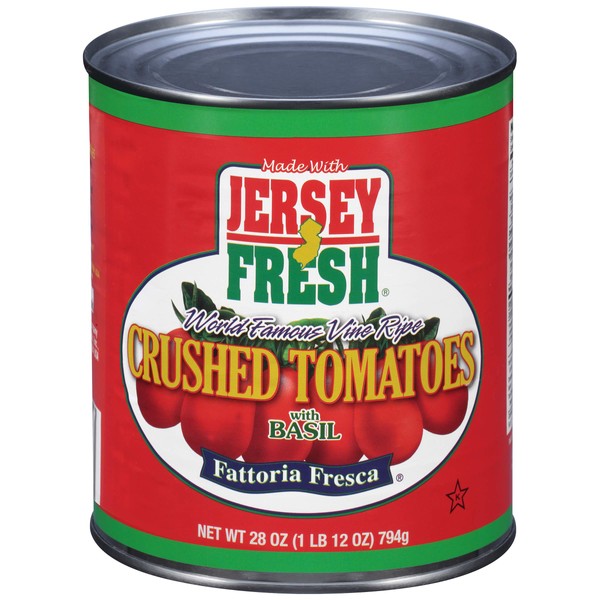 Jersey Fresh Crushed Tomatoes with Basil, Fattoria Fresca, 28 Ounce (Pack of 12)