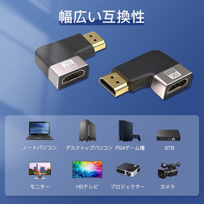 YFFSFDC HDMI to HDMI Adapter(Left and Right Facing 90 Degree