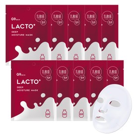 G9 LACTO+ DEEP MOISTURE MASK 0.8 fl oz (22 ml) Set of 10 Individual Packaging (Highly Moisturizing, Weakened Skin Barrier Care), G9 Sheet Mask, Mask Pack, Face Mask, 5 Types of Lactic Acid Bacteria,