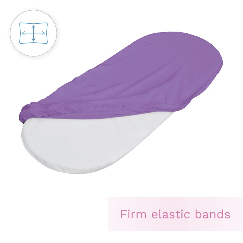 Moses Basket Terry Fitted Sheet/Baby Oval Shape Sheet (Violet)