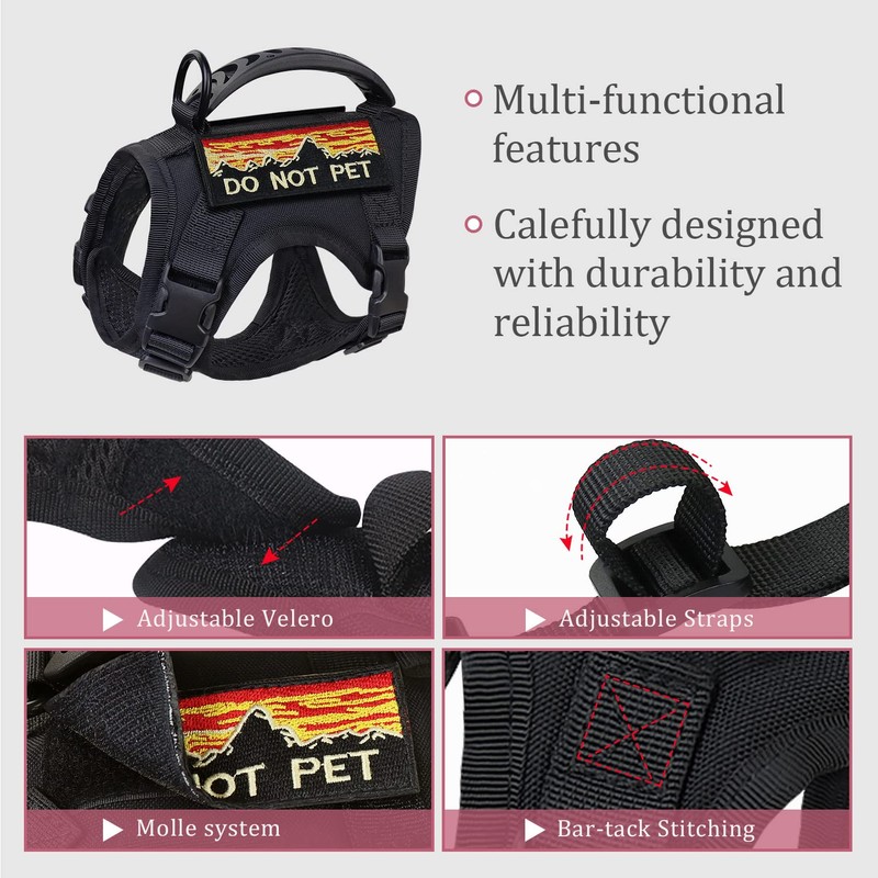 nanappice Tactical Cat Harness for Walking Escape Proof,Adjustable Pet Vest