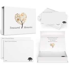 50 Funeral Memory Cards - Textured Bereavement Cards With Box Allowing Guests To Share A Treasured Memory - Alternative To A Book Of Condolence