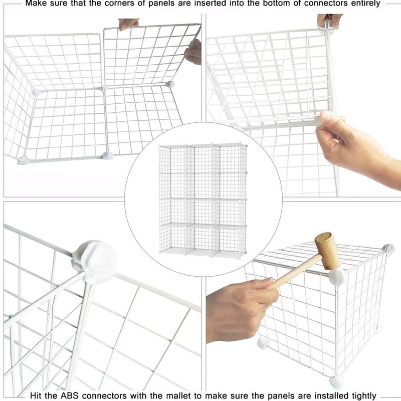 C&AHOME Wire Cube Storage, 12-Cube Storage Organizer Metal, C Grids