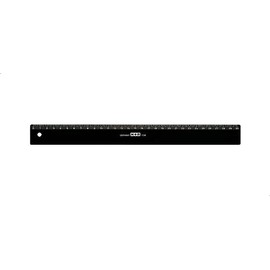 M&R Black Plastic Ruler 30cm