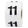 Black Number 11 Circle Stickers, 1.5 Inch Round Adhesive Dots,