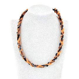 Braid Germanium Necklace Sports Necklace Length 51 cm Thickness 5 mm Black Orange Black