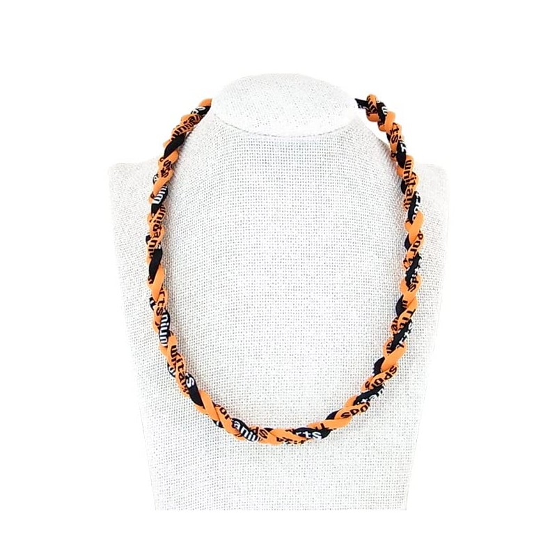 Braid Germanium Necklace Sports Necklace Length 51 cm Thickness 5 mm Black
