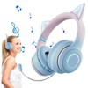 RGB Cat Ear Headphones,Wireless Foldable & Wired Over Ear Headphones
