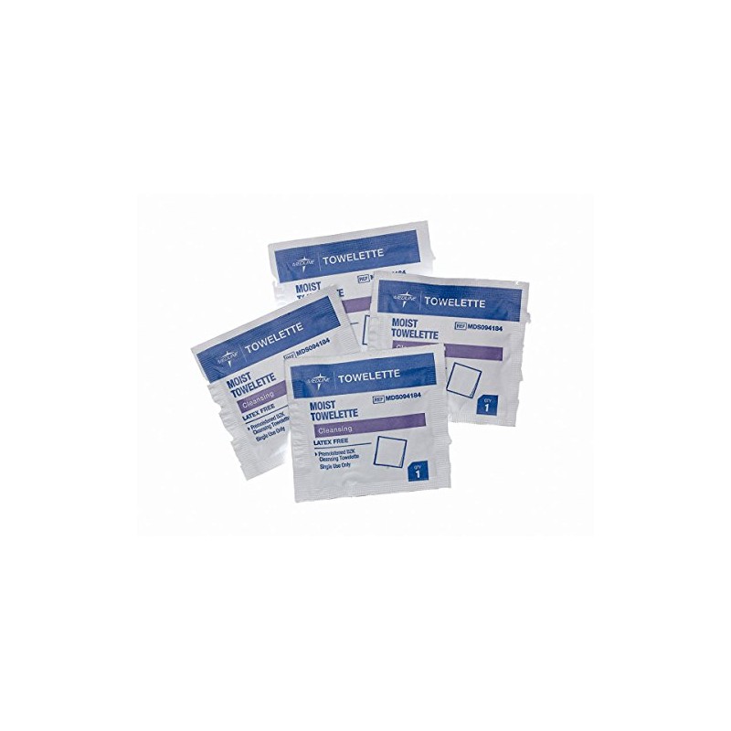 Medline Cleansing Wet Wipes with 5% Isopropyl Alcohol, Gentle Formula,
