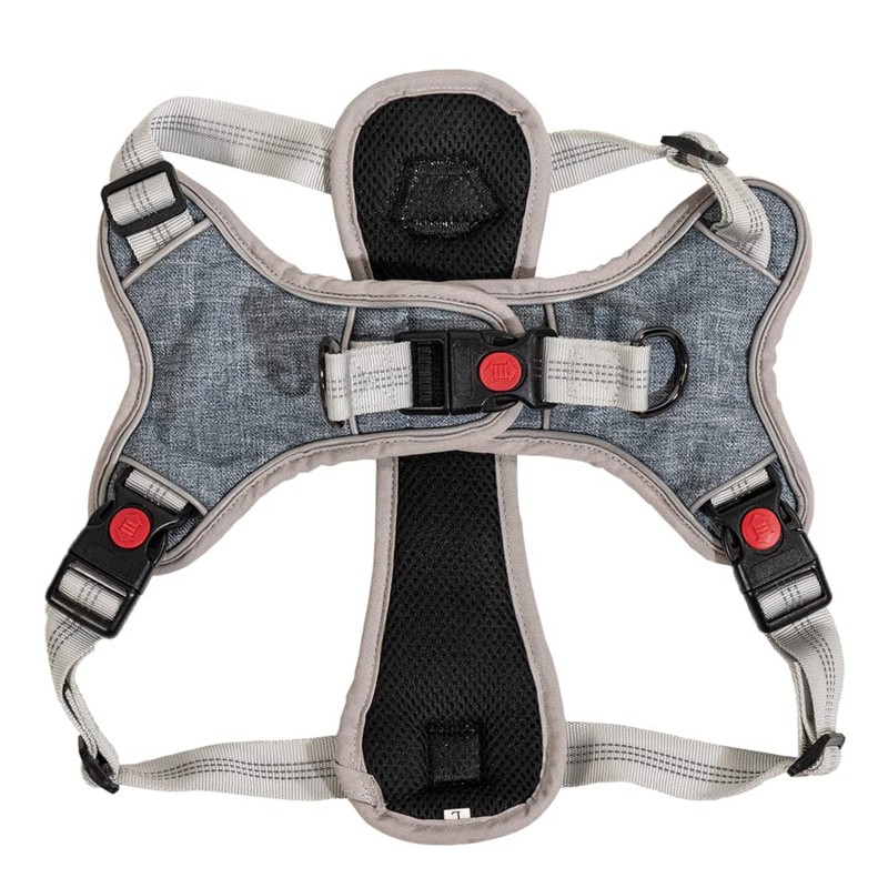 Lumen Logic Gray Dog Harness (XL) with LED Light &