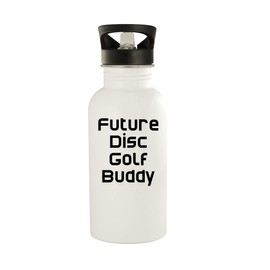 Knick Knack Gifts Future Disc Golf Buddy - 20oz Stainless Steel Water Bottle, White