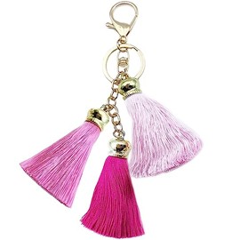 Unpafcxddyig Tassel Keychain Boho Pom Pom Colorful Silk Key Chain Pendant Car Bag Charm,style r