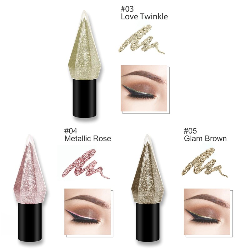 Erinde Glitter Liquid Eyeliner & Diamond Eyeshadow, Liquid Eye Shadow