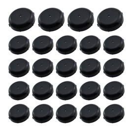 Guifeng 24PCS Black Wrought Iron Patio Furniture Leg Caps 38mm Patio Iron Table & Chair Foot Pads Outdoor Chair Legs Floor Protectors Round Plastic Foot Caps for Metal Chairs Tables