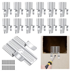 moonoom 12 Pack Drywall Repair Clips, 1/2 inch Drywall Fastener Clip with 24 Screws, Stainless Steel Wall Patch Clips for Damaged Walls Repairing