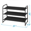 Simple Trending 3 Tier Stackable Shoe Rack, Expandable Adjustable Fabric