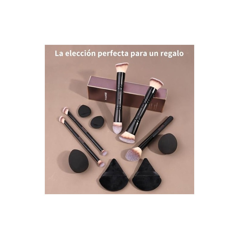 MAANGE 12Pcs Set de Brochas Maquillaje, 5 Brochas para Maquillaje