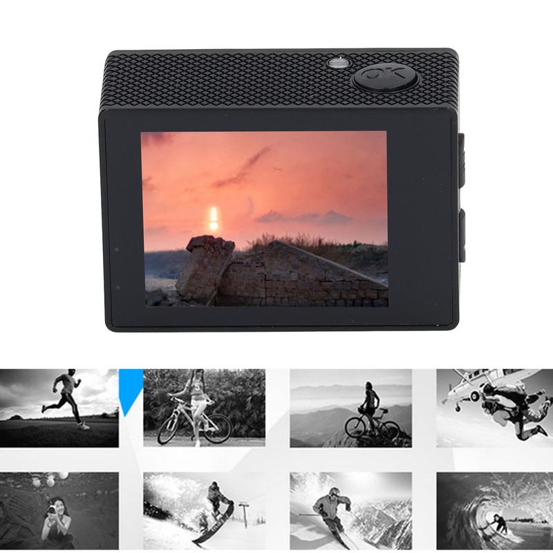 Outdoor Sports Camera 4K Wifi ABS Waterproof High Definition Black