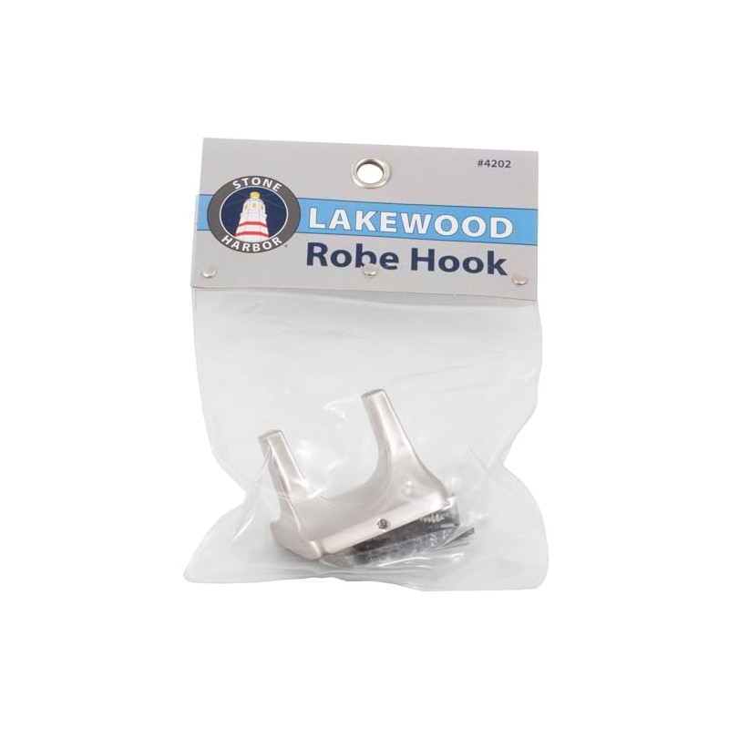 Lakewood Robe Hook, Satin Nickel by Stone Harbor Hardware