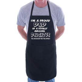 Proud Dad Of Awesome Daughter BBQ Cooking Funny Novelty Apron Black