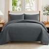 Safonory Quilt Set Full/Queen Size(90"x96", Dark Grey) - Summer Thin