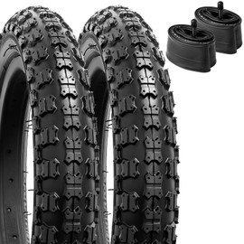 YUNSCM 2-PCS 12.5" Bike Tires 12 ½ X 2 ¼ (62-203) and 12.5" Heavy Duty Bike Tubes Schrader Valve Compatible with 12 ½ X 2 ¼ 12 1/2 x2 1/4 Bike Bicycle Tires and Tubes (P-1306)