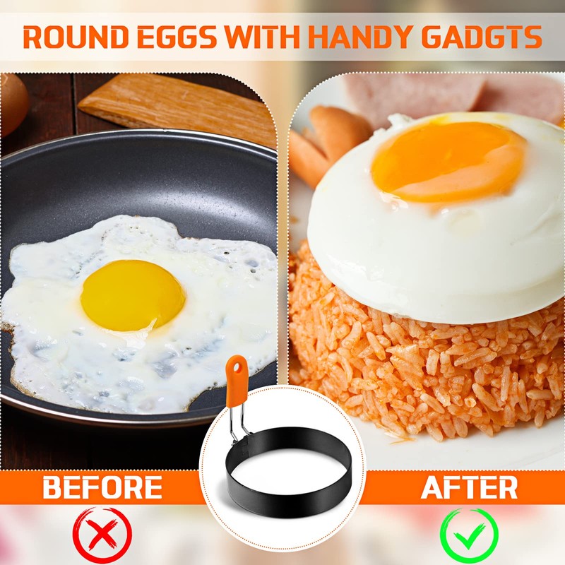 Patelai 6 Pcs Professional Egg Ring Pancake Ring Set Stainless