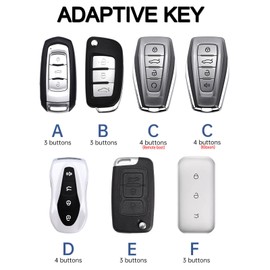 HIBEYO Key Fob Cover Compatible with Geely Atlas Pro Gili Boyue Tugella Azkarra FY11 Emgrand GS X6 EC7 SUV Accessories Leather& Zinc Alloy Key Case Protector-D Type Brown