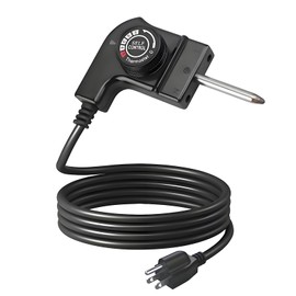 Adjustable Thermostat Probe Power Cord Compatible with Masterbuilt Smokers & Electric Griddles,15A/125V Power Cord with Temperature Control for Outdoor and Household Use
