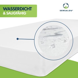 Sensalou Incontinence Fitted Sheet Waterproof Fitted Sheet White 180 x 200 cm