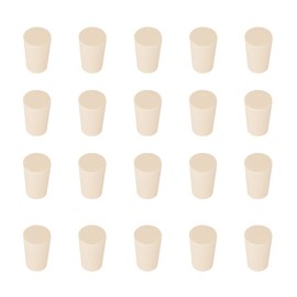 stonylab Solid Rubber Stopper, Pack of 20 0# - 13 mm x 17 mm x 25 mm - White Tapered Laboratory Seal Rubber Stopper