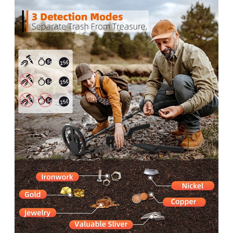 Metal Detector for Kids, DetectTrek Kids Metal Detector Waterproof with