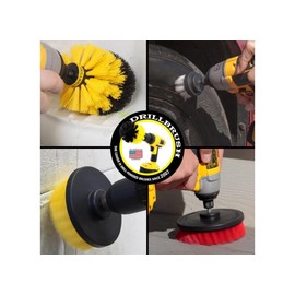 Drillbrush Drill Brush Attachment Set – Power Scrubber Brush for Tub, Tile, Shower, and Grout – All-Purpose Household Cleaning Brushes for Drill, Auto Detailing Brushes - Electric Grout Cleaner Kit