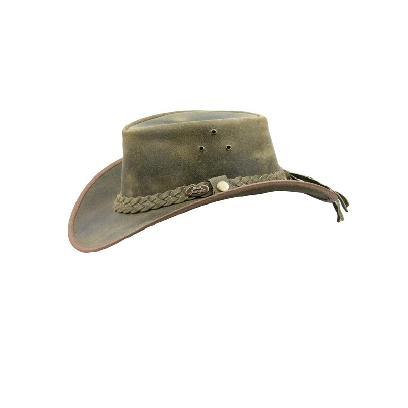 Black Jungle Bulat Leather Western Hat Australia Cowboy Hat, khaki