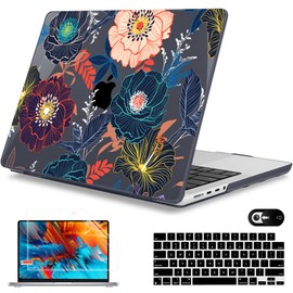 Mektron Case for M5 MacBook Pro 14 inch 2026 Model A3427 A3426 Fit 2025-2021 Model A3434 A3112 M4 A3112 A3401 A3185 M3 A2918 A2992 M2 A2779 M1 A2442 Pro/Max Cover for MacBook Pro 14", Dahlia Flowers