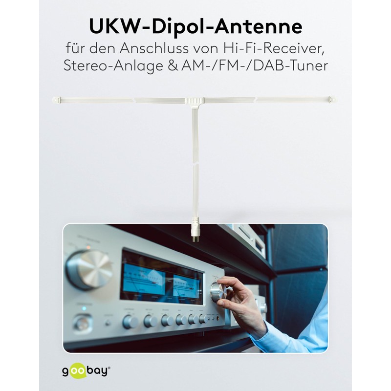 Wentronic 68850-GB FM dipol Antenna Coax jack